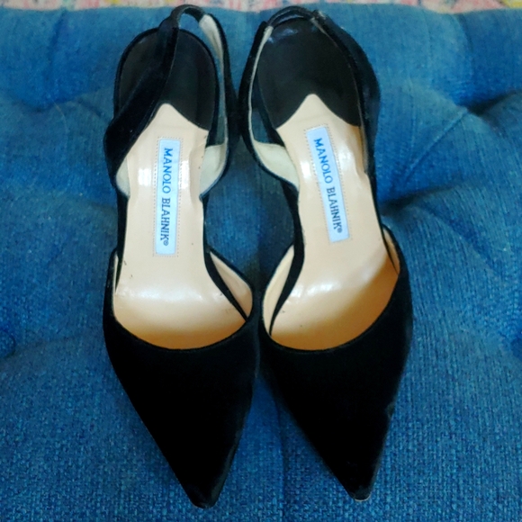 Manolo Blahnik Shoes - Manolo Blahnik black suede heels.